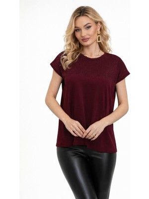 Lavella Kadın Triko Kısa Kol Bluz 12949 BGL-ST05311