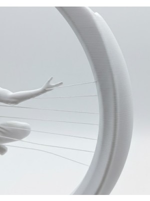 isiltikidsmoda 3D Zen Heykeli Ay Formlu Meditasyon Yapan Insan Figürü Dekor - Lisinya