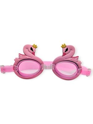 isiltikidsmoda Çocuk Yüzücü Gözlüğü Silikon Taşıma Çantalı Pembe Kuğu - 9014 (Lisinya)