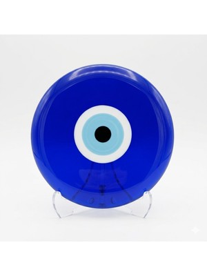 Mixperi Masa Üstü El Yapımı Cam Nazar Boncuğu - 12 cm - Şeffaf Ayaklı