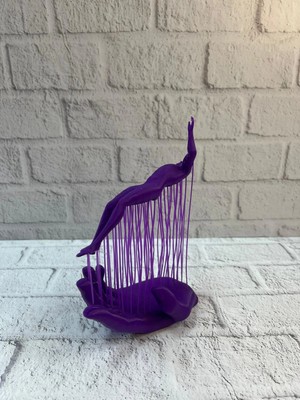 El Insan Figürü Mor Modern Sanatsal Biblo Soyut Tasarım Salon ve Ofis Dekoru