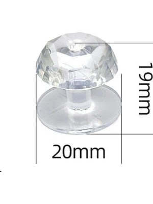 4 Adet Kristal Tasarımlı Çok Amaçlı Yapışkanlı Tutacak Buton