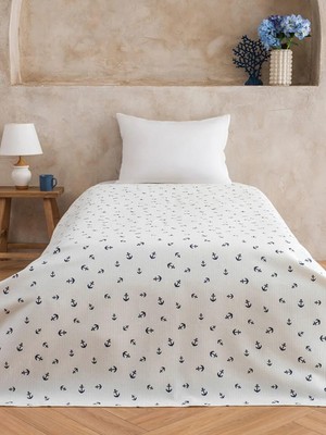 LC Waikiki Karışık Çapa Desenli Tek Kişilik Pike 160X220 cm  (S6)