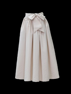 Moda Morfo Piliseli Kemerli Paraşüt Etek -Bej