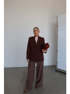 Özge Özgenç Pileli Yumuşak Dokulu Pantolon