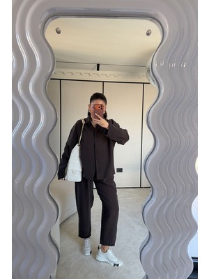 Özge Özgenç Yıkamalı Gömlek Pantolon Takım