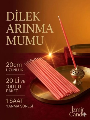 İzmir Candle 100'LÜ Pembe katolik ,ortodoks dini mum,kutsal,sunak,votif,el yapımı dua mumu,kilise,dilek,arınma,ritüel