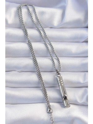 Acil Durum Düdüğü 316L Çelik Kararma Yapmaz Yüksek Desibel Kolye Unisex