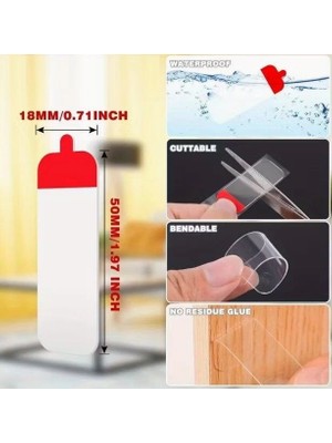 60 Parça Kolay Açılır Güçlü Çift Taraflı Bant 18MM*50MM