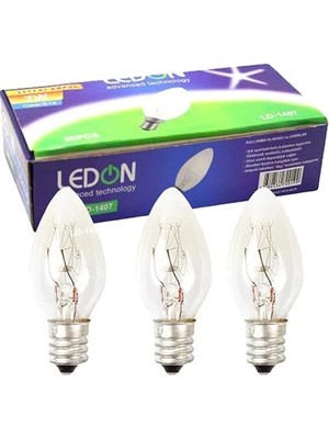 Ledon 50 Adet 7W Şeffaf Parfüm Ampul E14 (10 Adet) Gece Lambası - Tuz Lambası Ampulu