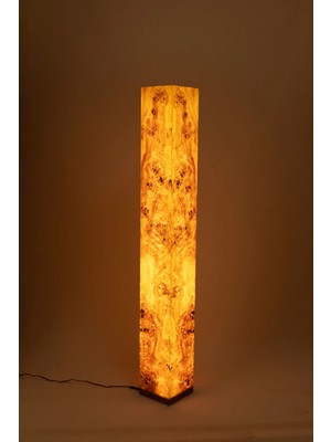 El Yapımı Mazel Kaplamalı Dikey Lambader Doğal ve Şık Aydınlatma