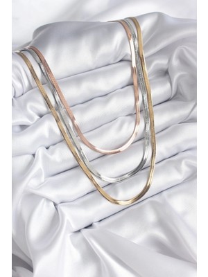 316L Çelik Mix Renk Italyan Zincir Model Kadın Kolye