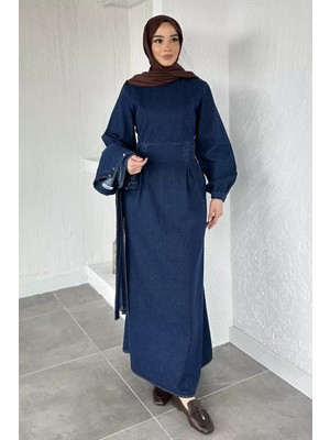 Julude Yelek Kombinli Kot Jean Tesettür Elbise P-00020593