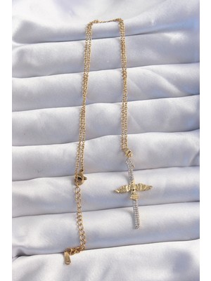 Eco Lounge 316L Çelik Zincir Gold Renkli Zirkon Taşlı Anka Kuşu Kolye