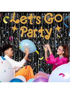 Eco Lounge Ekstra Metalize Parlak Saçaklı Arka Fon Perde Siyah