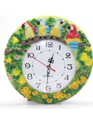 Ttt Papağanlı Polyester Duvar Saati