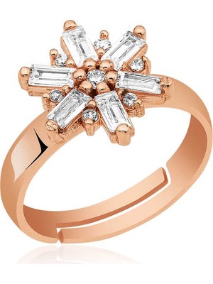 ​925 Ayar Gümüş Rose Rüzgar Gülü Yüzük