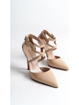 Ayakkabı Ateşi Nude Rugan Kadın Ince Topuklu Ayakkabı Stiletto Edrie