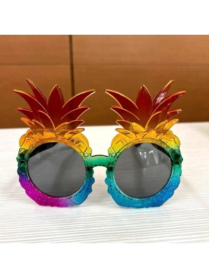 Tropikal Ananas Tasarımlı Renkli Hawaii Parti Gözlüğü