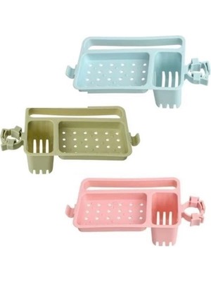 Eco Lounge Musluğa Takılan Sünger Havlu Askılı Sabun Hazneli Mutfak Banyo Lavabo Düzenleyici Organizer