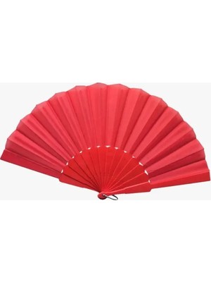 Plastik Kumaş Yelpaze 12'li Kırmızı