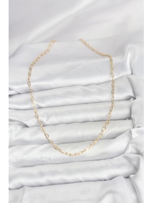 cm 14K Gold Renk Kalp Zincirli Kadın Kolye