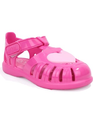 Igor Kız Çocuk Sandalet S10310 Tobby Gloss Love Fuşya Suni Deri Konfor Özellikli Günlük Kullanım
