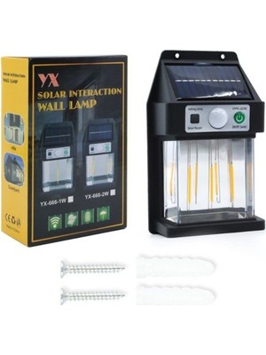 Güneş Enerjili Hareket Sensörlü Duvar Lambası