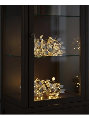 Dekoratif Gümüş Yaprak LED Aydınlatma Pilli Şık Ortam Işığı