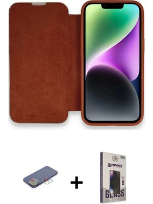 Cepte Toptan iPhone 13 Pro Max Siluet Minimal Serisi - Siyah Bilvis Hayalet Cam Ekran Koruyucu + Mavi Renkli Kamera Lens Koruma Cam