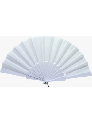 Plastik Kumaş Yelpaze 12'li Beyaz