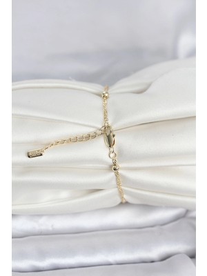 cm 14K Gold Renk Burgu Topçuk Model Kadın Bileklik