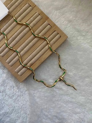 Ares 01 Store 💗yılan Figürlü Yeşil Detaylı Şık Kolye💗