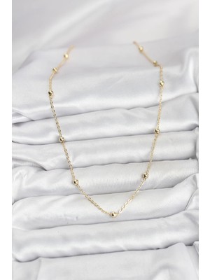 cm Gold Renk Top Zincirli Kadın Kolye