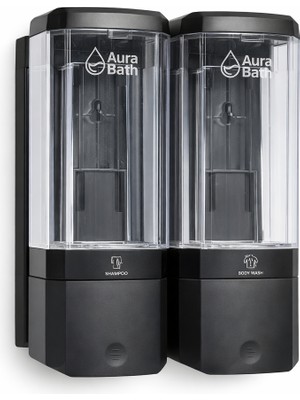 Aura Bath 2 Bölmeli Duvar Tipi Sıvı Sabunluk Şampuan ve Duş Jeli Dispenseri 2X500ML