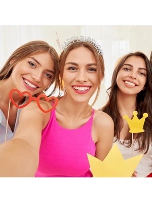 Eco Lounge Gümüş Kristal Taşlı Happy Birthday Tacı