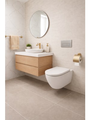 Digisu Uzun Havlu Askılığı & Tuvalet Kağıtlık Seti-Eskitme