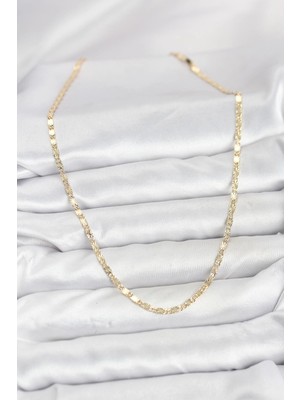 Eco Lounge cm 14K Gold Renk Lazerli Zincir Model Kadın Kolye