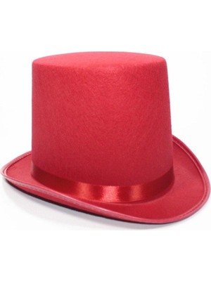 Eco Lounge Kırmızı Fötr Şapka Sihirbaz Şapkası