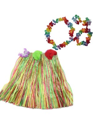 Ttt Hawaii Seti -  Kolye, Etek, Taç ve Bileklik Seti