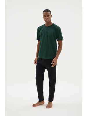 Kly Midi Yaka 3\'lü Pijama Takımı 9501