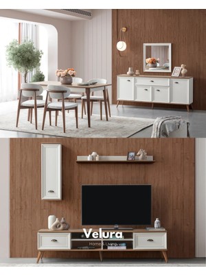 Velura Home & Living Sion Yemek Odası Takımı + Tv Ünitesi