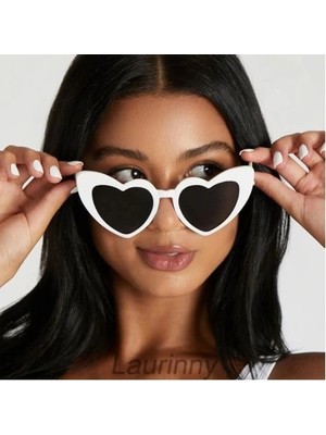 Eco Lounge Beyaz Renk Kalp Şekilli Parti Gözlüğü