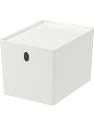 IKEA Beyaz Pratik Kapaklı Kutu 26X35X15 cm