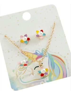 Ronanna Papatya Mineli Set Kolye