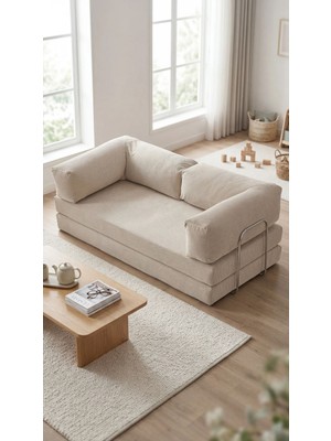 Ravessi 100X200 Kanepe-Fitilli Kadife Yıkanabilir Yer Yatağı-Çok Amaçlı Aktivite Koltuğu