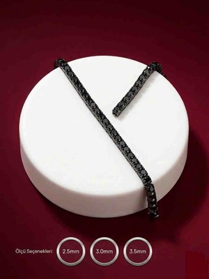 Generic 925 Ayar Gümüş Su Yolu Model Siyah Unisex Bileklik