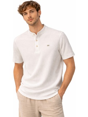İnce Moda Giyim Erkek Hakim Yaka Düğmeli Basic Tişört – Dokulu Kumaş, Modern Kesim (Mavi / Yeşil / Beyaz)