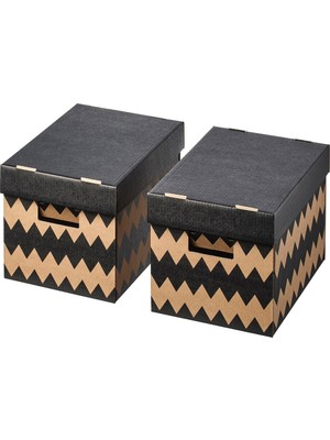 IKEA Siyah Kullanışlı Kutu Seti 28X37X18 cm