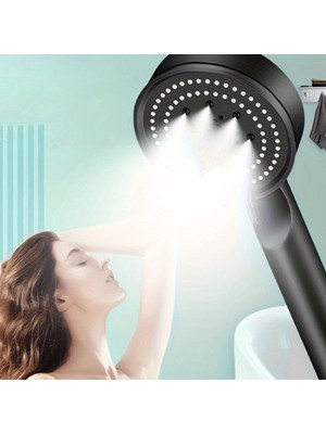 Eco Lounge Yumurcak Shop® 5 Fonksiyonlu Yüksek Basınçlı Ayarlanabilir Siyah Duş Başlığı